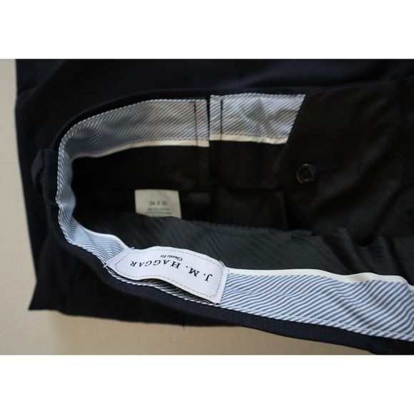 J.M. Haggar HY00182 Men 34x30 Navy Premium Stretch Solid Suit Separate Pants - Picture 10 of 12